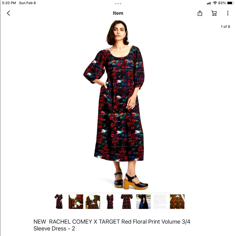 Rachel Comey X Target Floral Red 3/4 sleeve